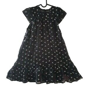 Cider Women's Baby Doll Dress Small Ruffle Sheer Black Silver Sparkle Fairy NWT